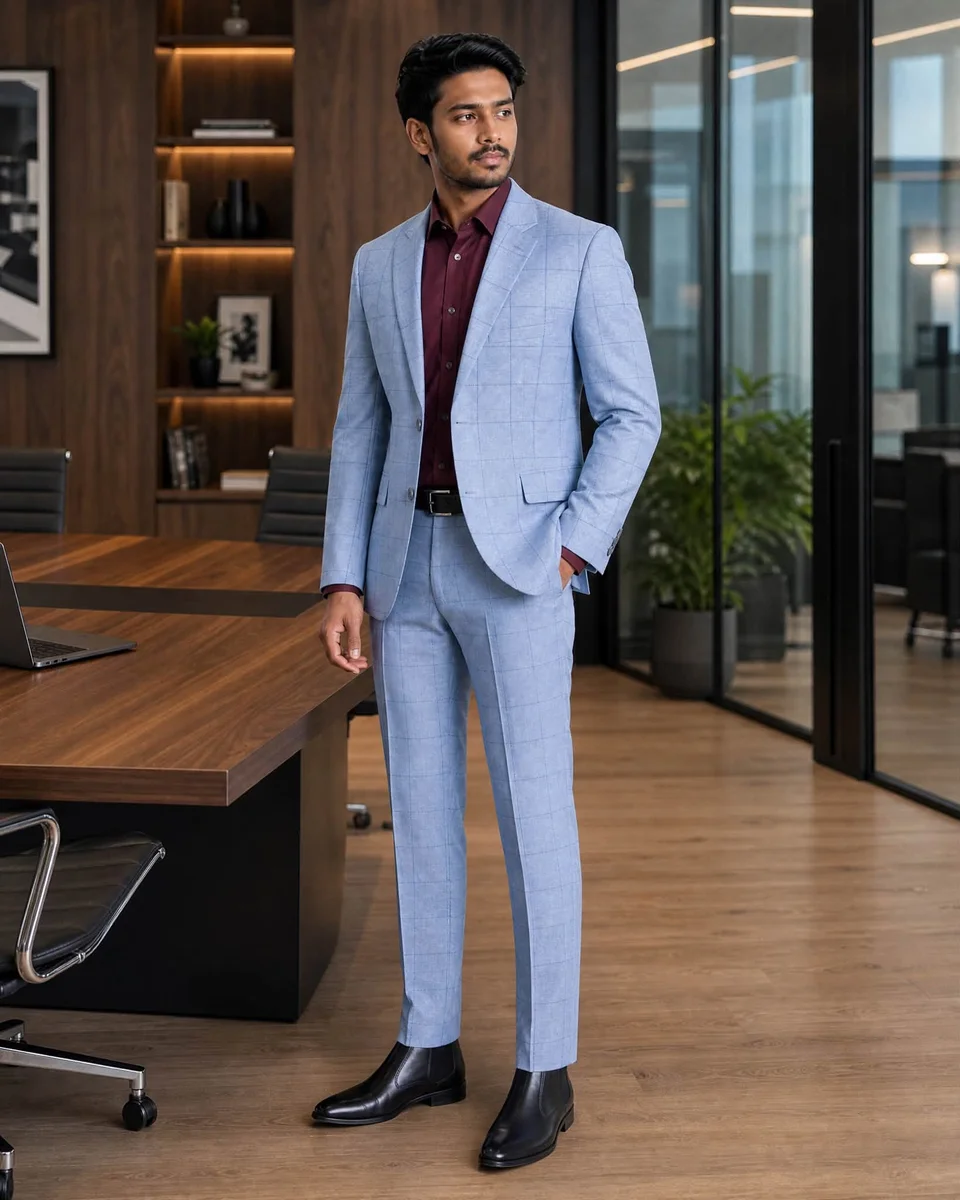 premium blackberry suit sky blue